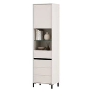 Mobile Espositore Ovodda, Vetrina 4 Ripiani, 55x40x193h cm Bianco Crema