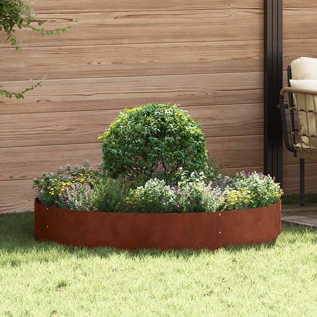 Anello per vaso 5 pz-Set di 5 Supporto per Vaso Marrone 120 x 120 x 20 cm Acciaio CorTen