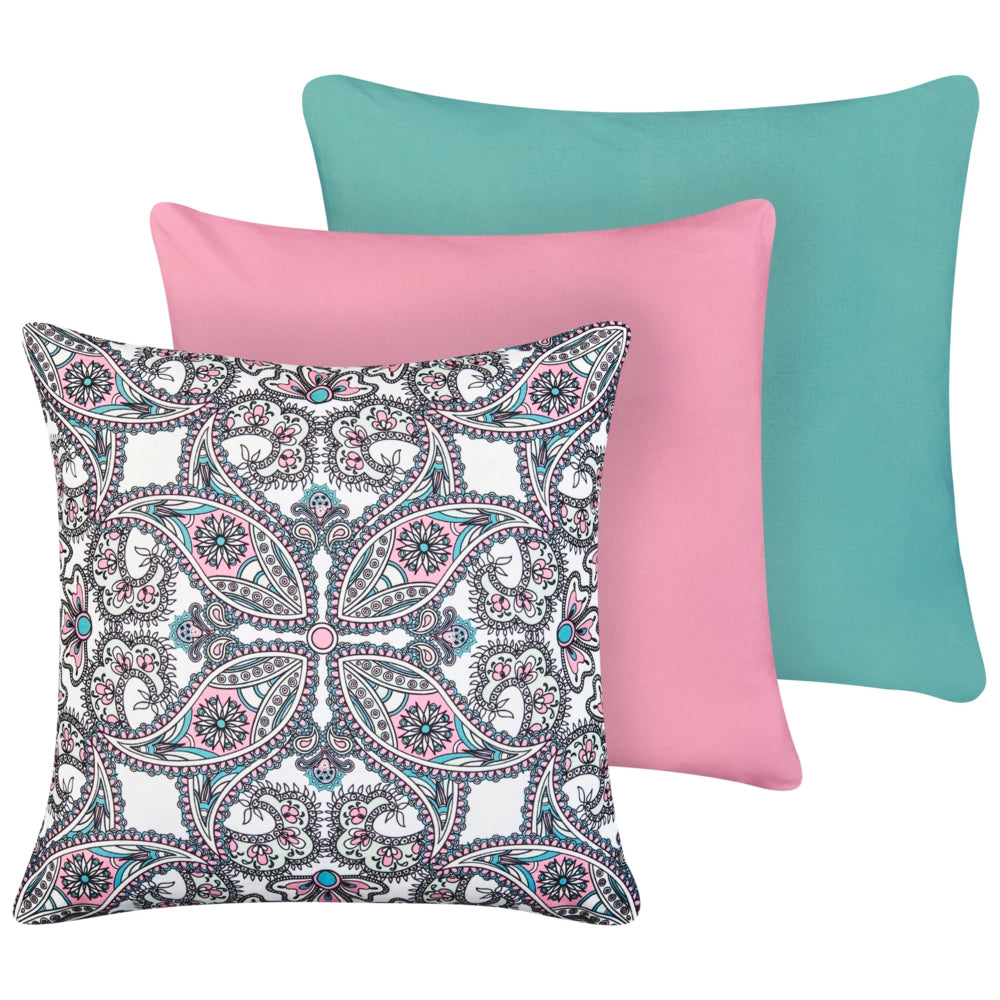 Set di 3 cuscini da esterno in poliestere multicolore Accessorio da giardino