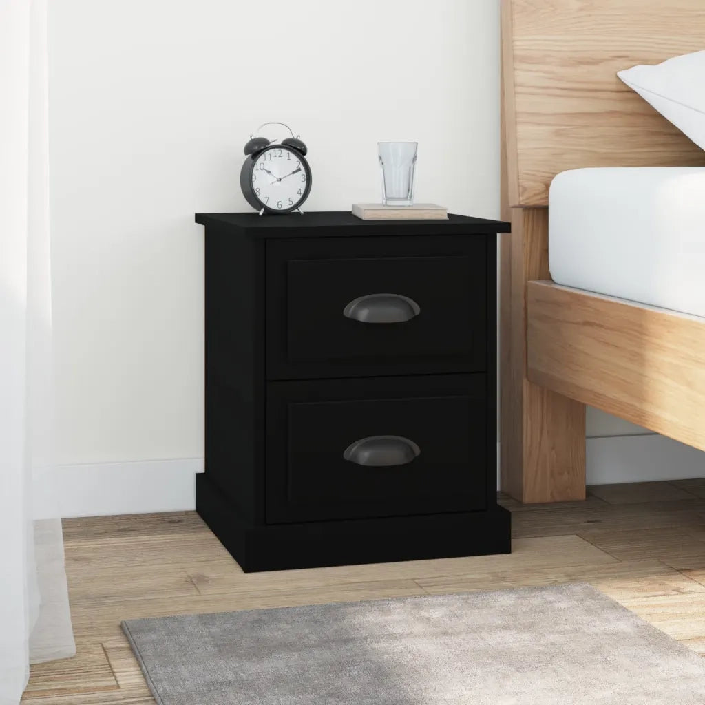 Comodino | Armadio da Notte | Mobiletto da notte Nero 39x39x47,5 cm in Legno Multistrato