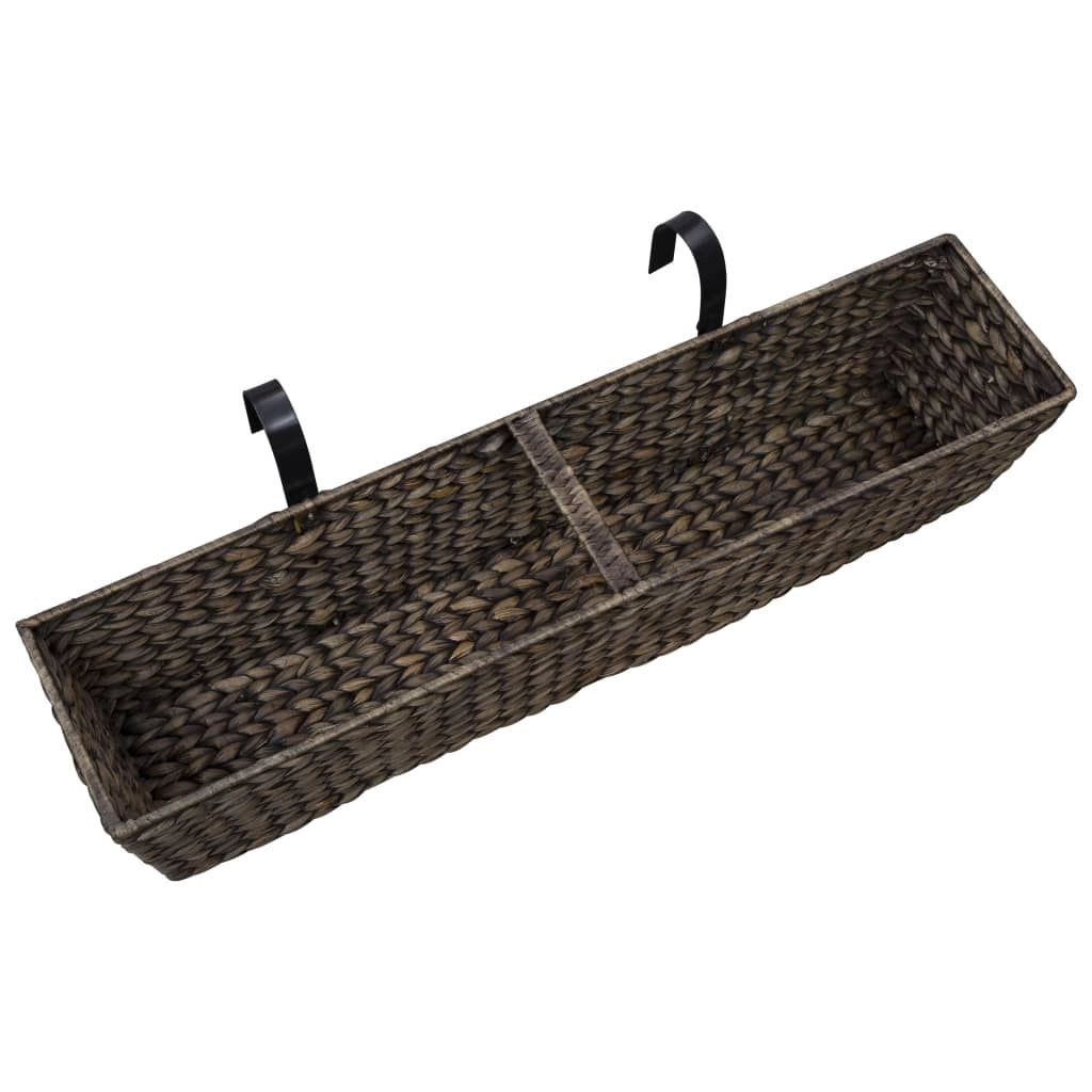 Set di 2 fioriere in giacinto d'acqua 39 cm marrone scuro 02_0000883