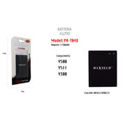 Trade Shop - Batteria Di Ricambio Compatibile Per Huawei Y500 Y300 Y511 1730mah Maxtech Pa-t048 -