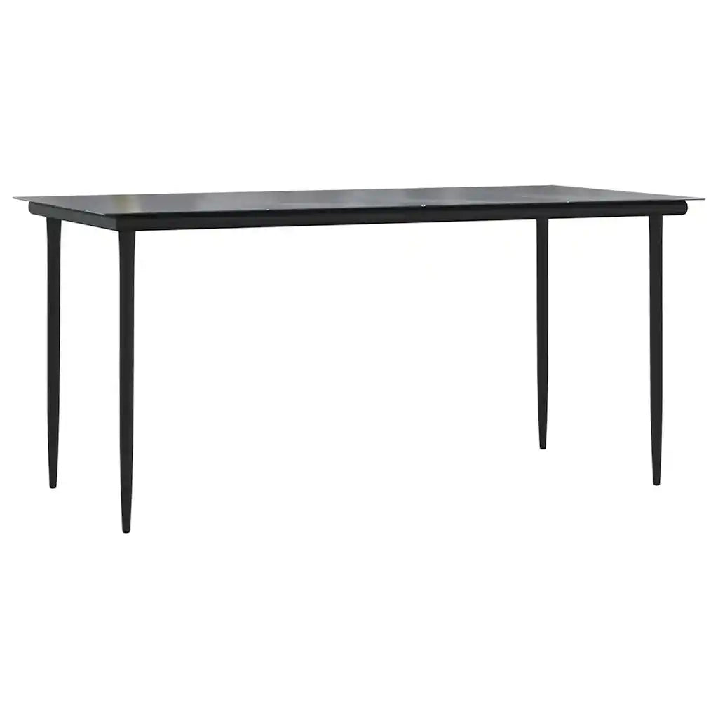 Set da Pranzo da Giardino 5 pz | Set Salotto da Giardino Nero Corda di Cotone e Acciaio