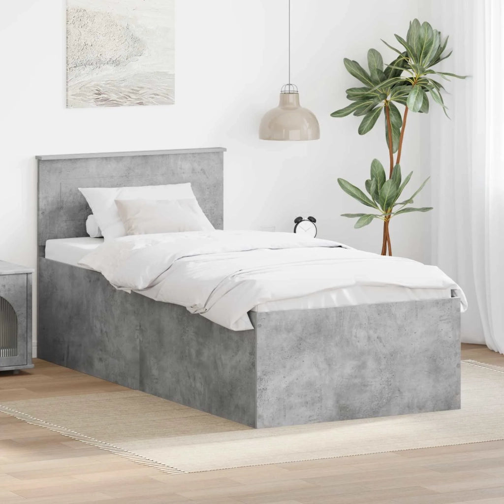 Struttura del letto con testiera Grigio cemento 75 x 190 cm 3408630