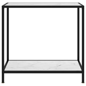 Tavolo Consolle Bianco 80x35x75 cm in Vetro Temperato cod mxl 14010