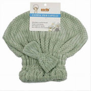 Trade Shop - Cuffia Asciuga Capelli Asciugamano Doccia Morbido Assorbente Fiocco Verde 79626 -