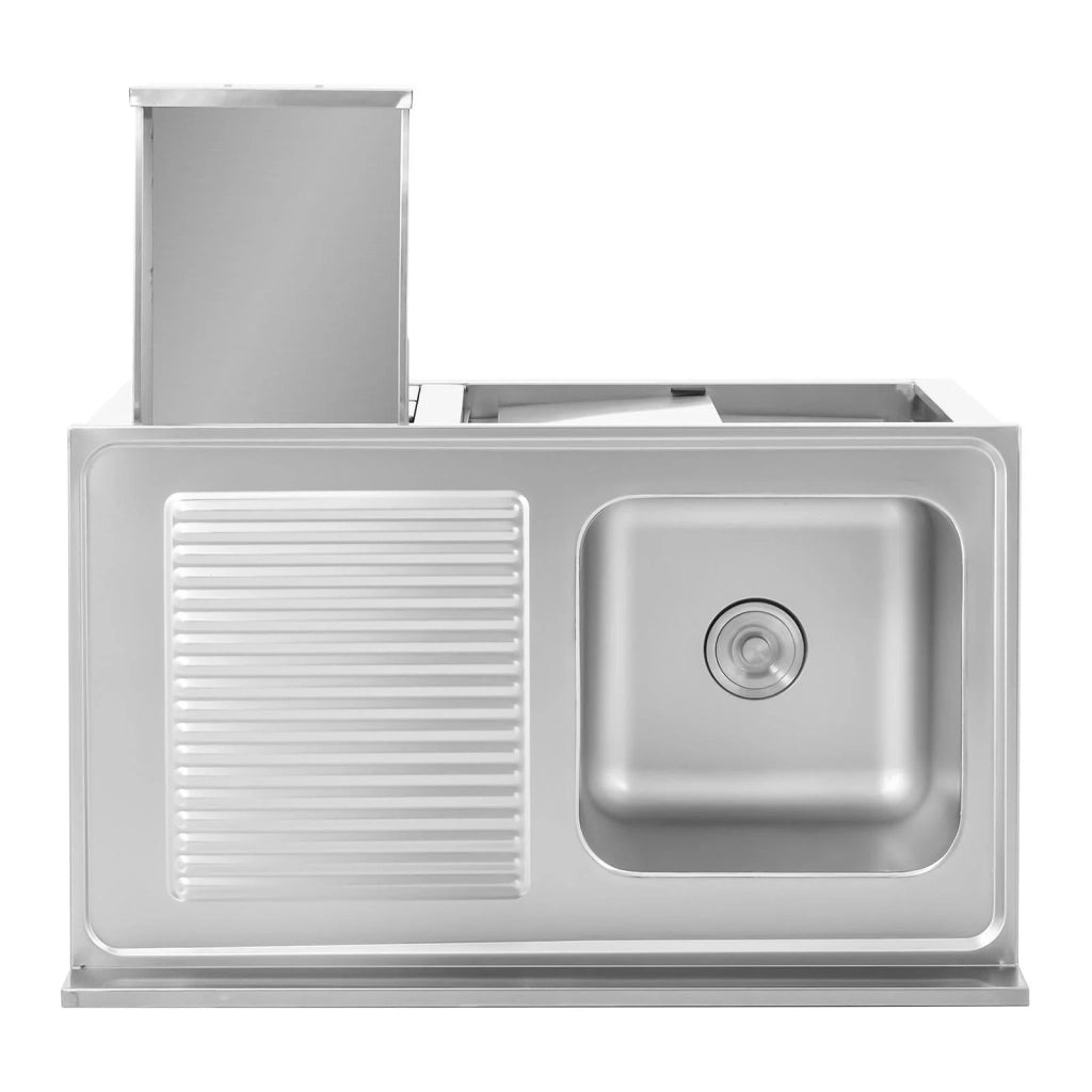 Lavello in acciaio inox per montaggio su mobile 1 vasca in acciaio inox 400 x 400 x 300 mm 14_0005024