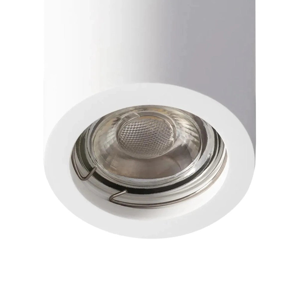 Trade Shop - Porta Faretto Lampada Soffitto Gu10 Cilindro Gesso H110mm Verniciabile Gs-c110-t -