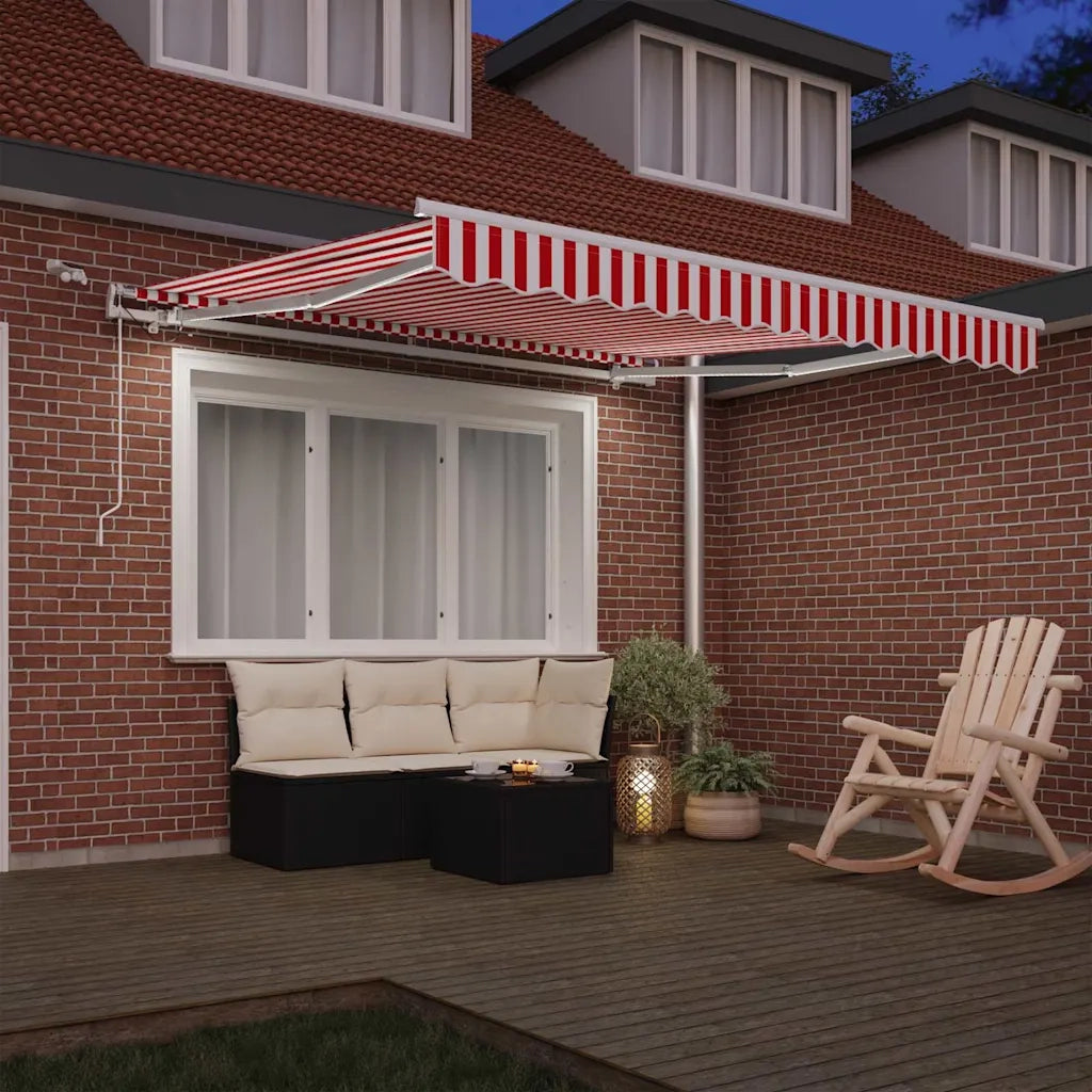 Tenda Retrattile Rosso e Bianco 350 x 250 cm 3330270