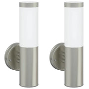 Lampada da Parete Esterna 2 pz Argento 15 x 7,5 x 33 cm CFW9513071