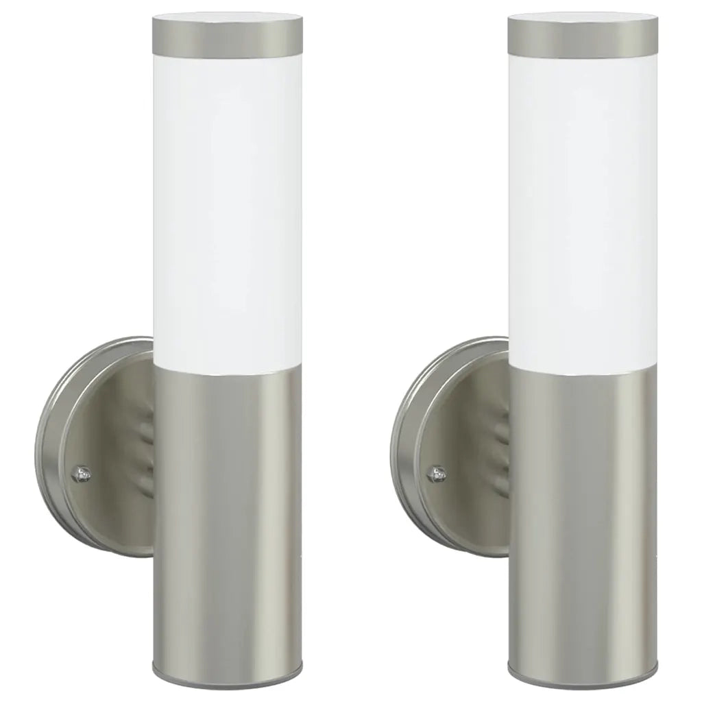 Lampada da Parete Esterna 2 pz Argento 15 x 7,5 x 33 cm CFW9513071