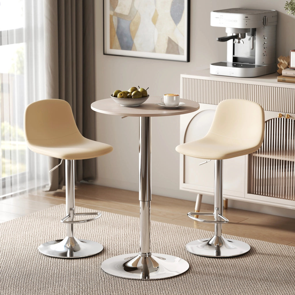 Tavolo da bar regolabile in altezza girevole 360¡ã ¨C Minimal ¨C ?60x67-93 cm legno naturale