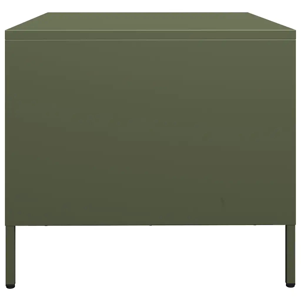 Tavolino da salotto | Tavolino da caff¨¨ | Tavolino da Soggiorno Verde Oliva 68,5x50x43,5 cm Acciaio Laminato a Freddo