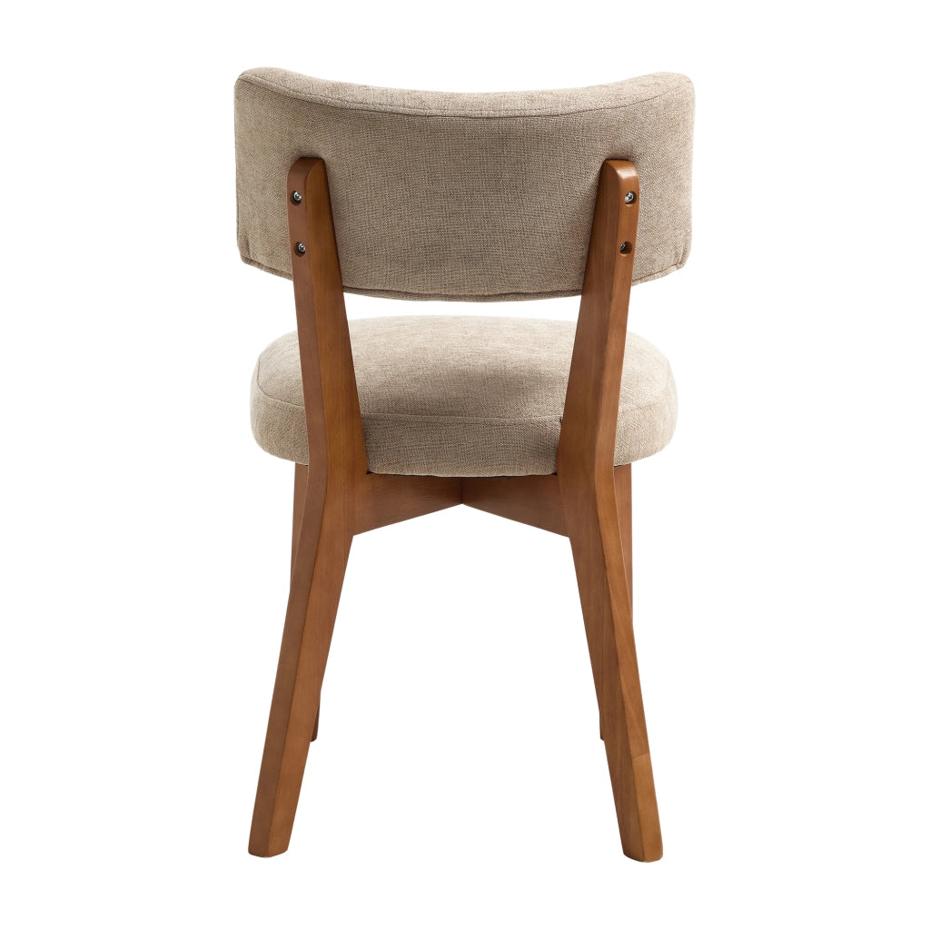 Sedie da Pranzo Set 2 Pezzi ¨C MINIMAL ¨C Tessuto Imbottite Gambe Legno Massello