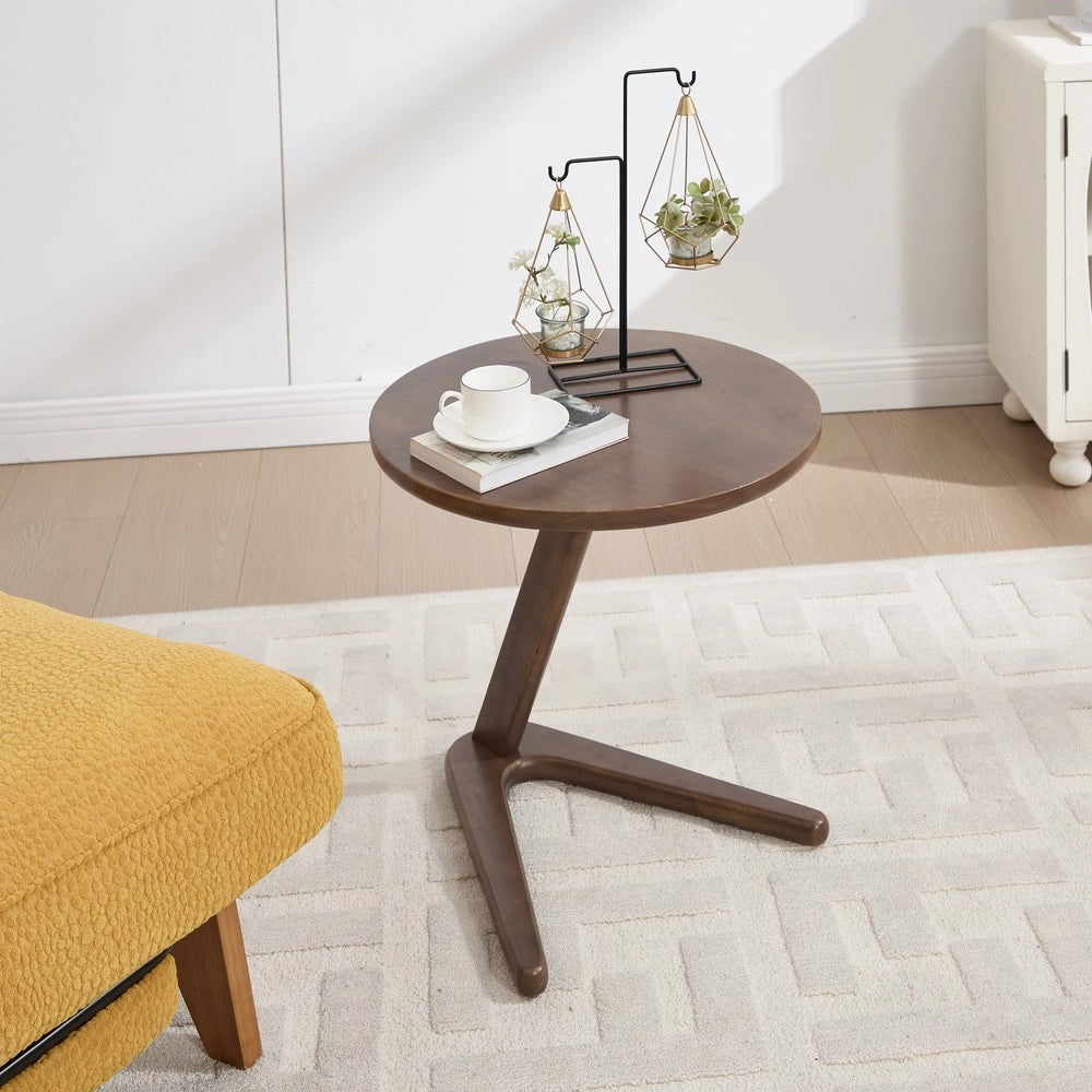 Tavolino da Salotto Rotondo in Legno Massello ¨C MINIMAL ¨C Design Moderno, Gambe in Metallo