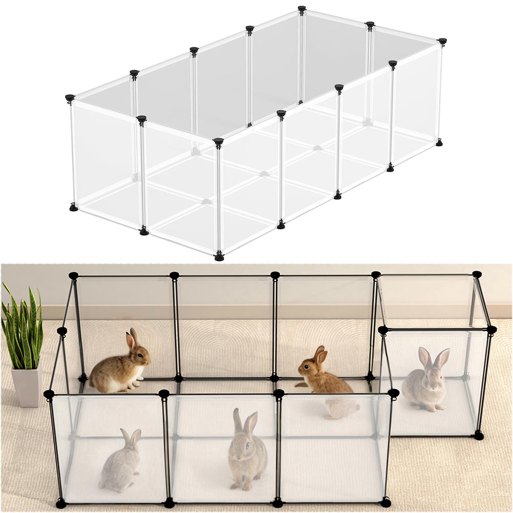 Recinto per Animali di Piccola Taglia da interno Recinzione con fondo Trasparente