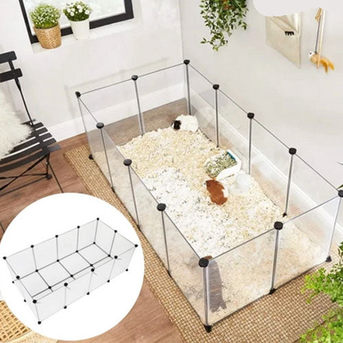 Recinto per Animali di Piccola Taglia da interno Recinzione con fondo Trasparente