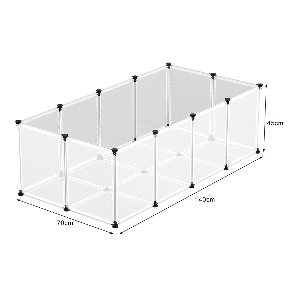 Recinto per Animali di Piccola Taglia da interno Recinzione con fondo Trasparente
