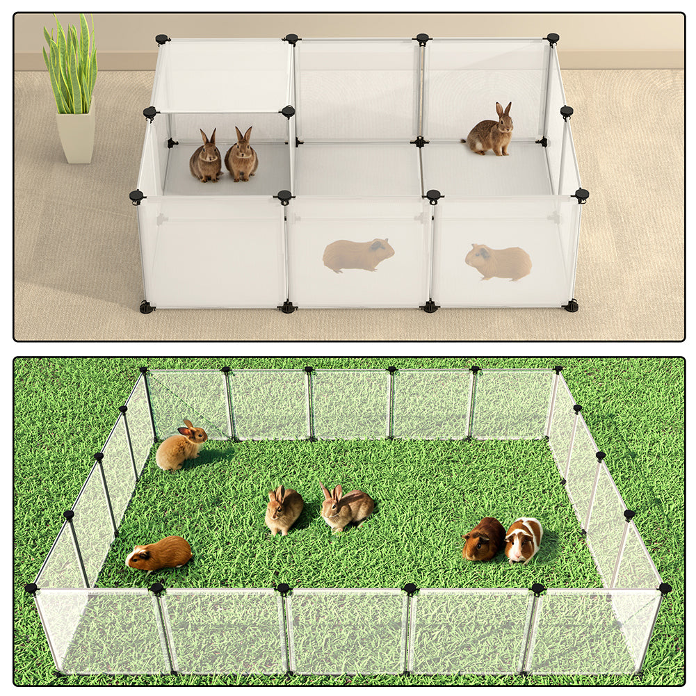 Recinto per Animali di Piccola Taglia da interno Recinzione con fondo 18 Pannelli