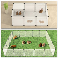 Recinto per Animali di Piccola Taglia da interno Recinzione con fondo 18 Pannelli