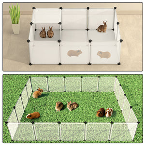 Recinto per Animali di Piccola Taglia da interno Recinzione con fondo 18 Pannelli