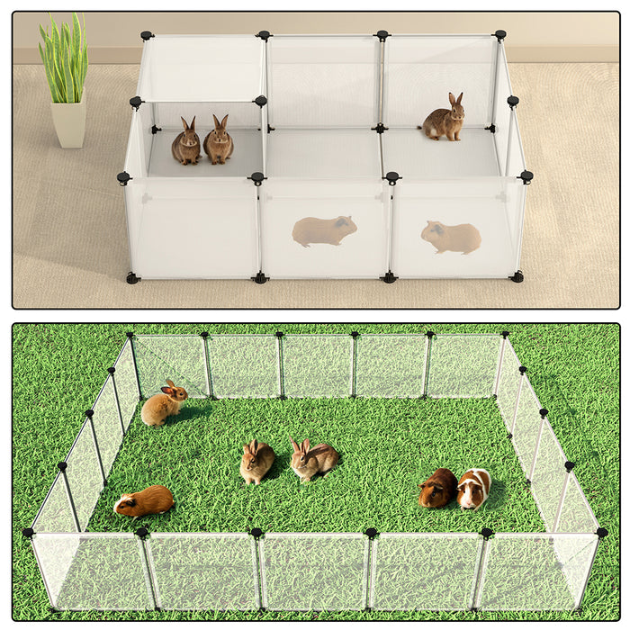 Recinto per Animali di Piccola Taglia da interno Recinzione con fondo 18 Pannelli
