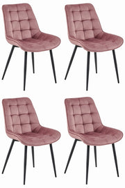 Sedia VALORA BERA - Velluto rosa scuro con gambe nere x 4