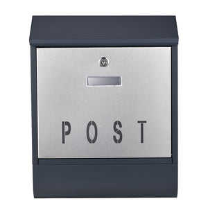 Cassetta postale di design porta giornali cassetta postale da parete di design 30 × 39 × 11 cm grigio 16_0000112