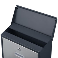 Cassetta postale di design porta giornali cassetta postale da parete di design 30 × 39 × 11 cm grigio 16_0000112