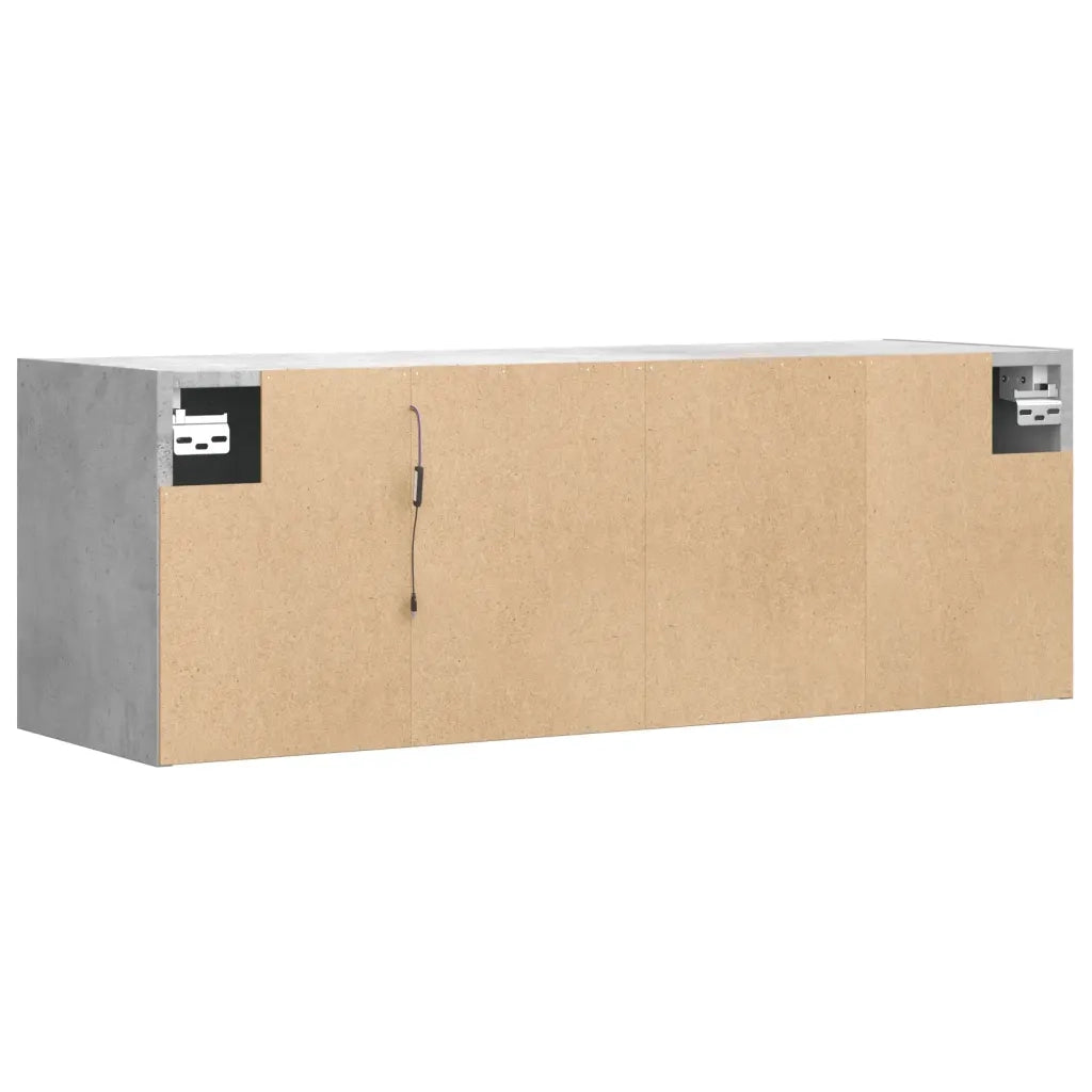 Mobile TV a Parete con Luci LED Grigio Cemento 100x31x35 cm 852267