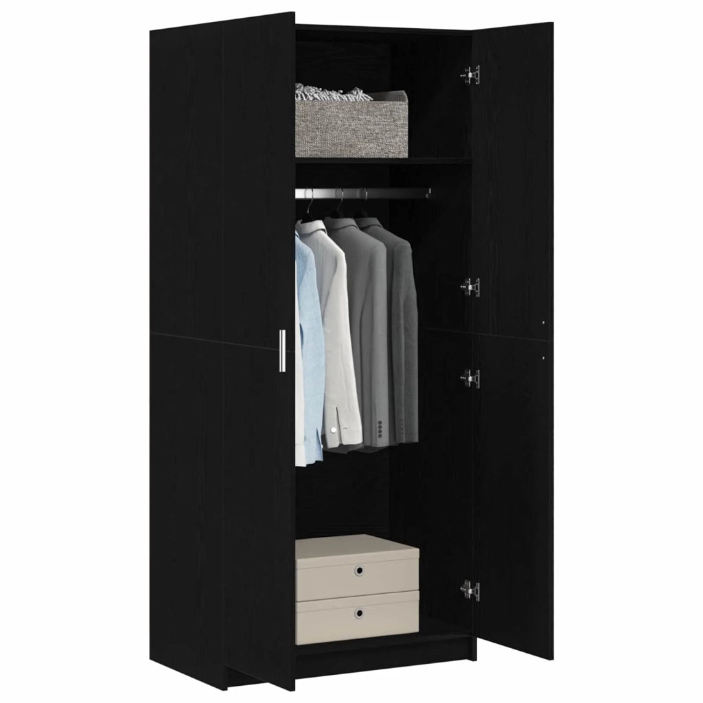 Guardaroba Rovere Nero 80 x 50,5 x 180 cm Legno multistrato 3333855