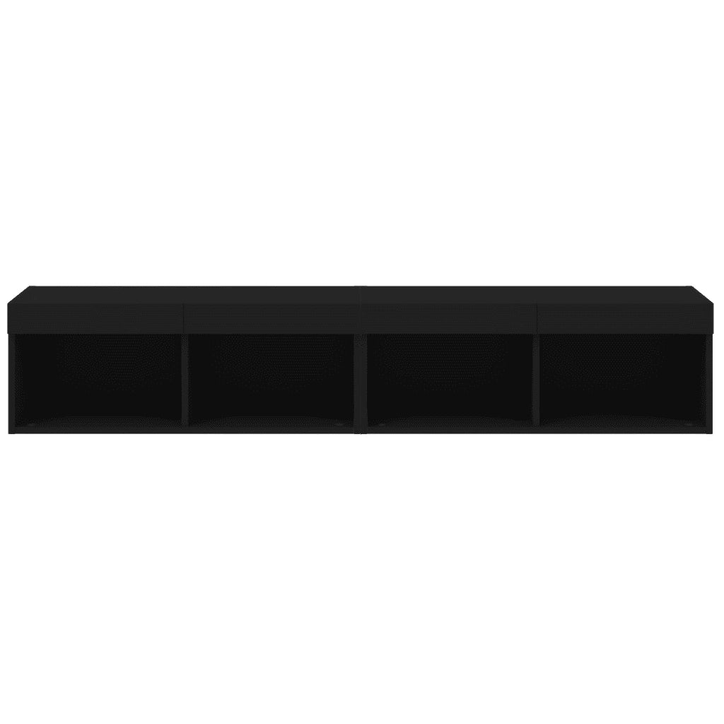 Mobili Porta TV con Luci LED 2 pz Neri 80x30x30 cm 837144