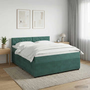 Letto box spring con materasso Verde Scuro 180 x 200 cm Velluto 3451736