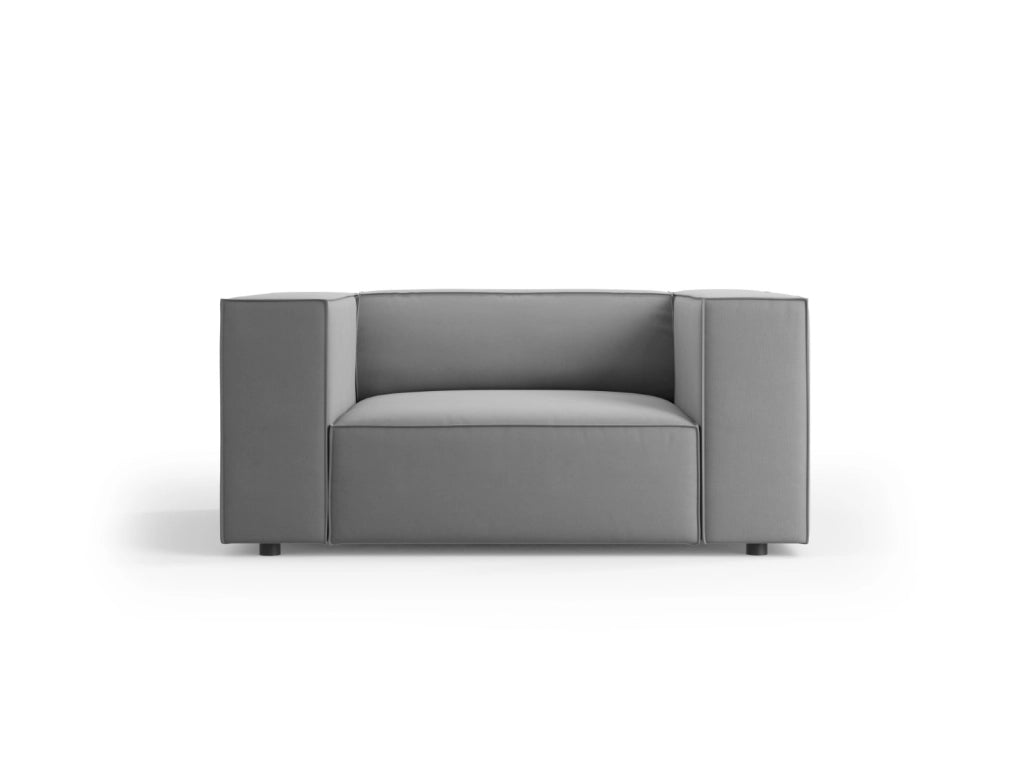 Cosmopolitan Design - Poltrona "Arendal" in velluto grigio chiaro 