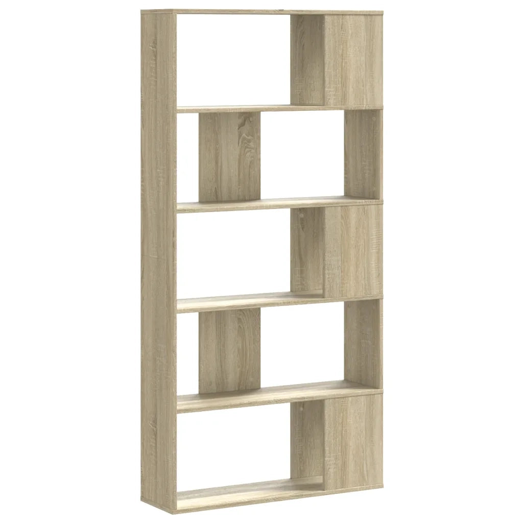 Libreria 5 Ripiani-Scaffale per Libri-Mobile di Stoccaggio Rovere Sonoma 80,5x23,5x162,5cm Multistrato