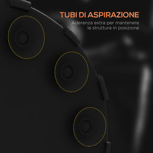 Sacco Boxe da Terra Autoportante con Bersaglio Regolabile Base Riempibile e Ventose   Nero