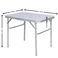 Tavolino PIC NIC Pieghevole in Alluminio 75x55 H60cm Ideale per Campeggio e Gite