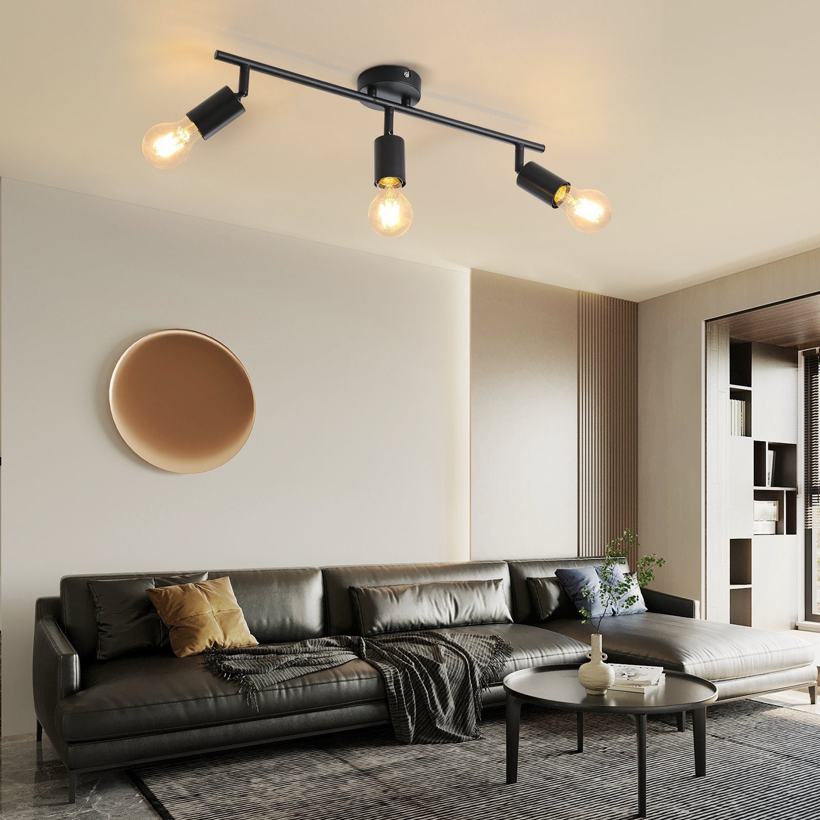 ZMH Faretto da soffitto neri E27 orientabili 350° vintage per camera letto