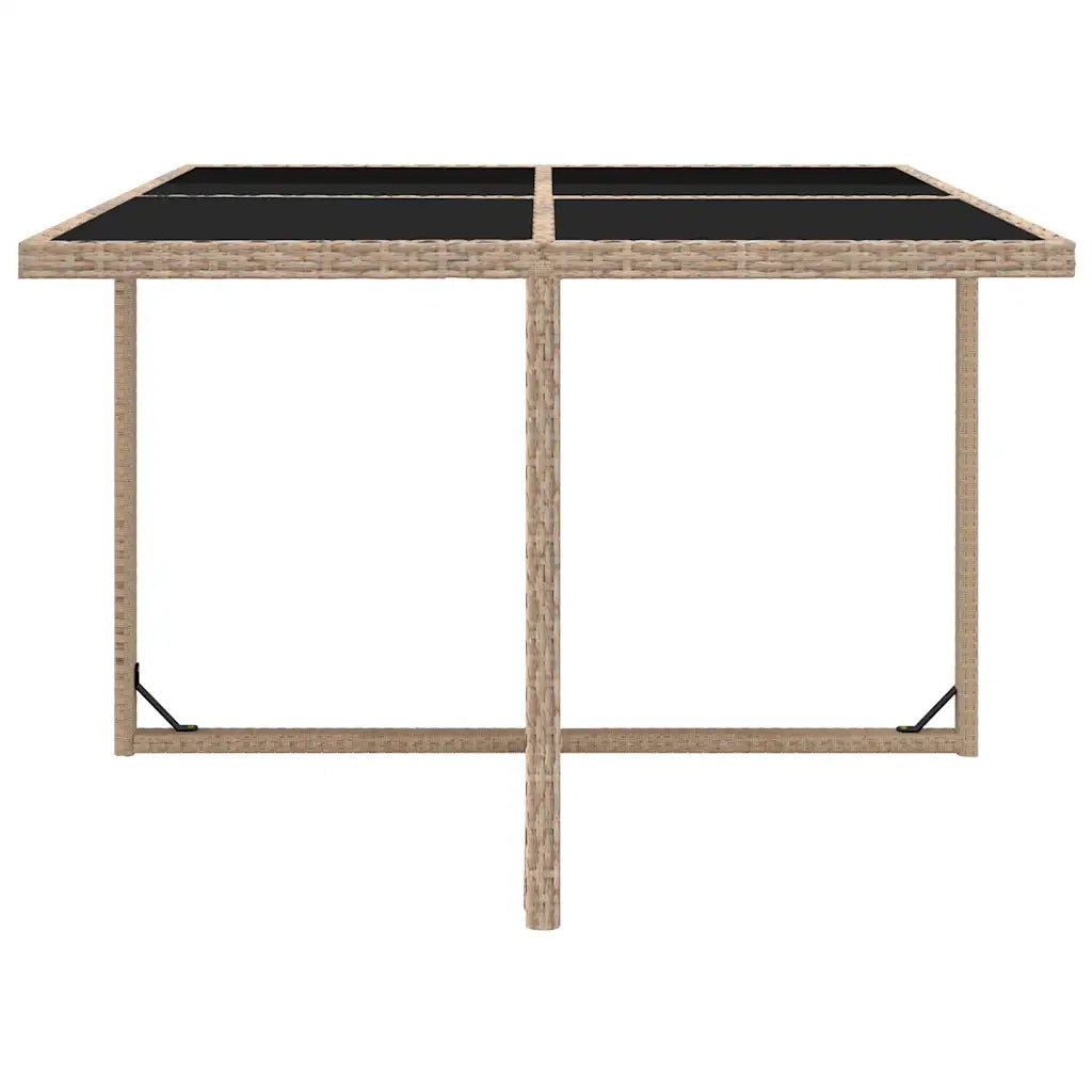 Set da Pranzo da Giardino 9 pz con Cuscini in Polyrattan Beige cod mxl 30048