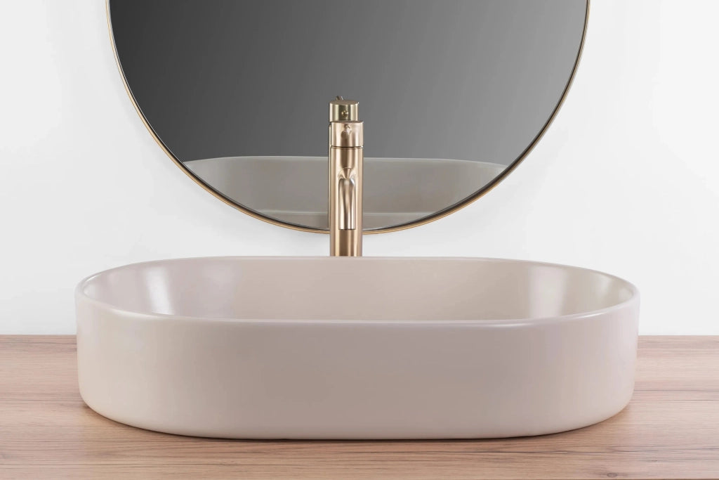 Lavabo Da Appoggio Rea Nadia 60 Beige Matt