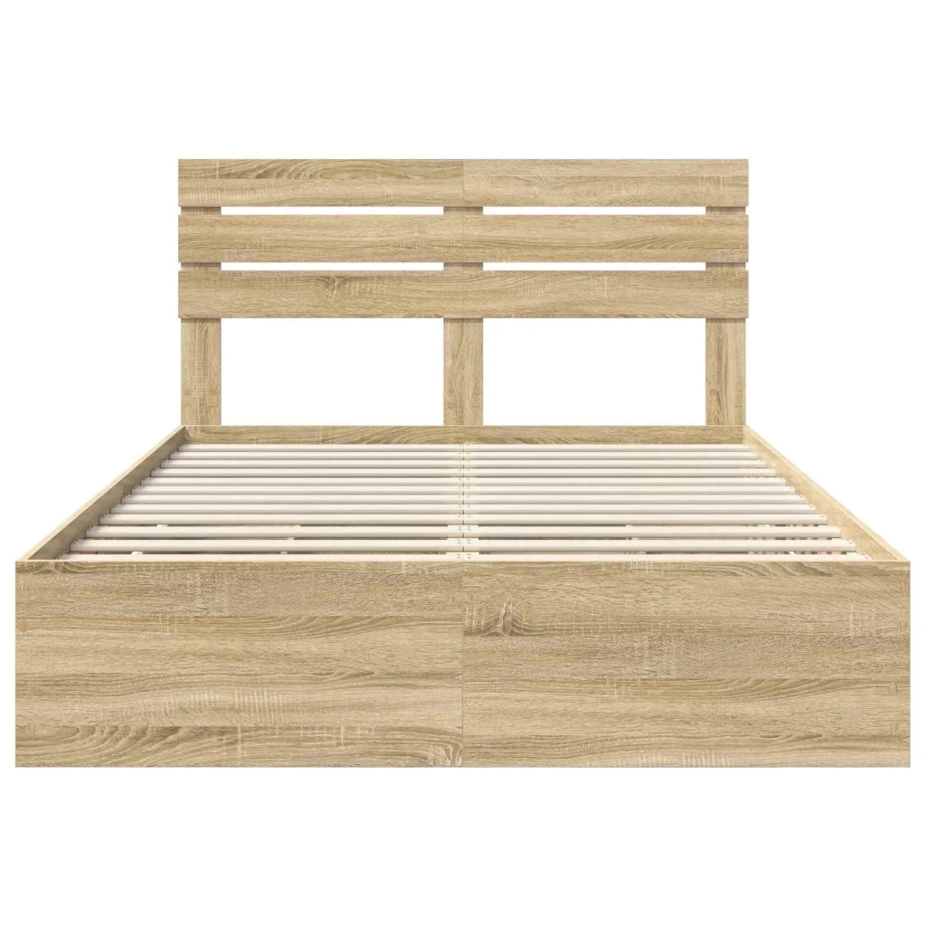 Struttura del letto con cassetto Rovere Sonoma 140 x 190 cm 3411505