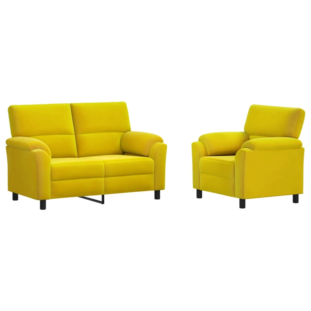 Set di divani 2 pcs Giallo Velluto 3430427