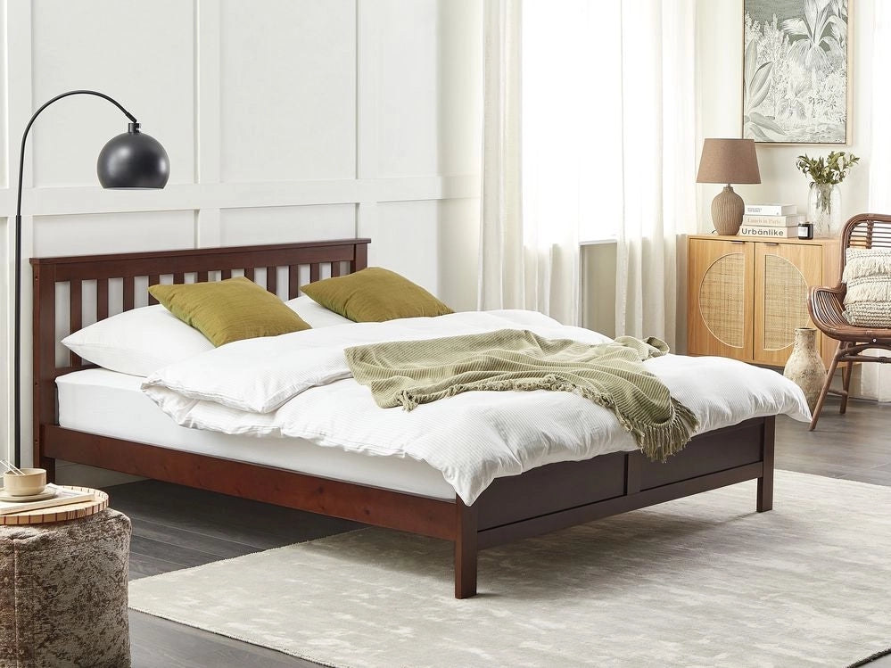 Letto in legno di pino scuro 160 x 200 cm in stile scandinavo