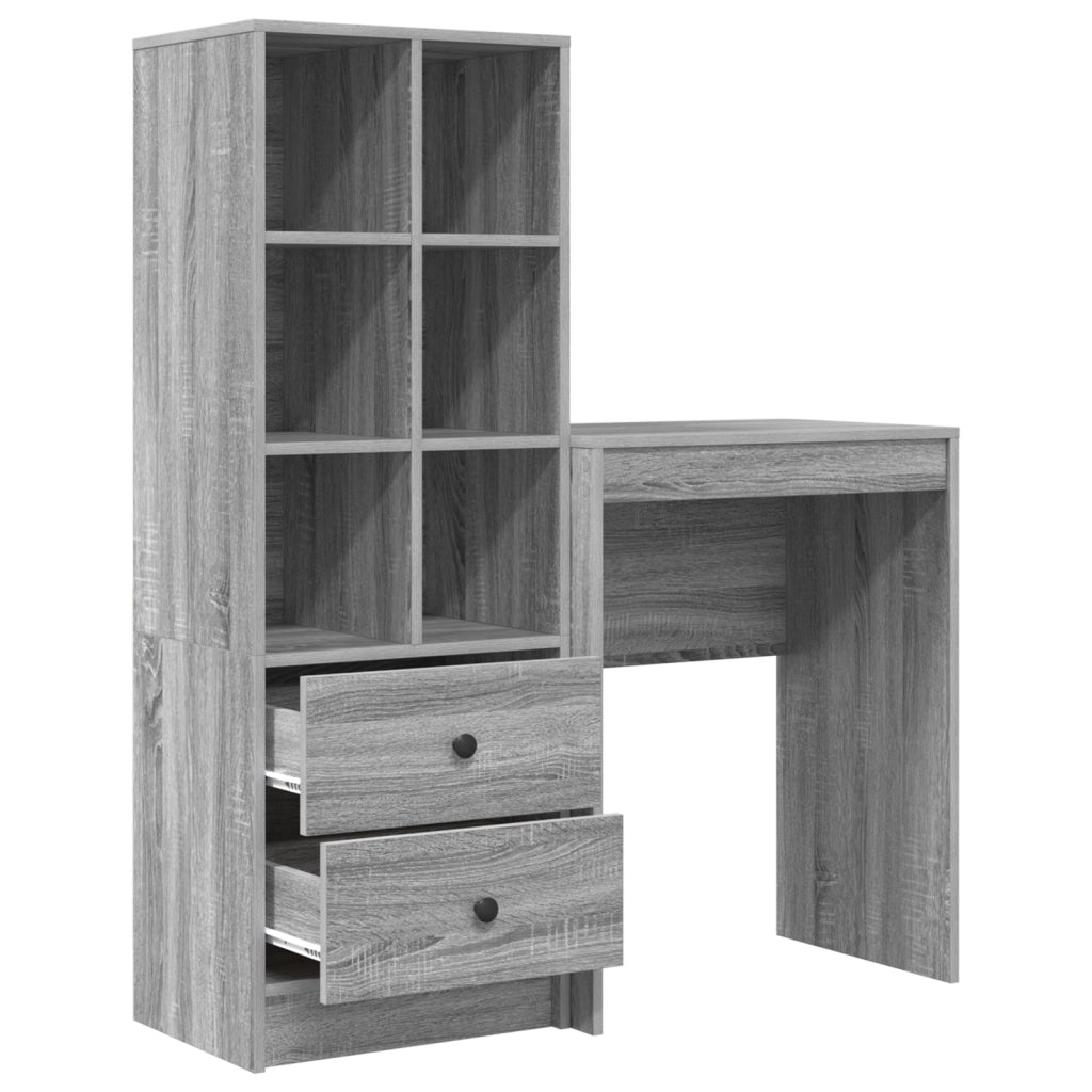 Scrivania con storage Grey Sonoma Legno ingegnerizzato