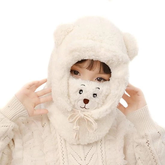 Bambino Alpaca - Cappello e scialle intrecciato con fiocco per bambini unisex - Accessori invernali unisex con fiocchetto