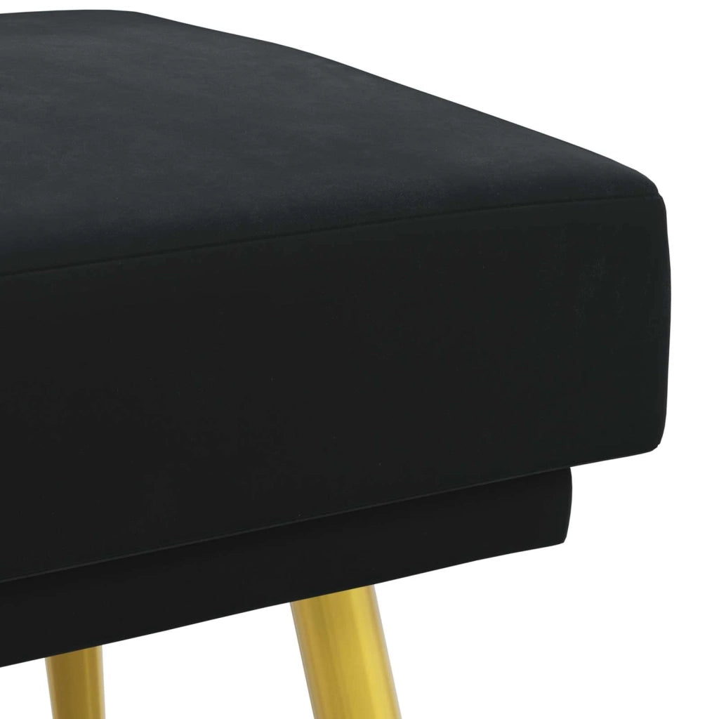Panchina a doppio strato Nero 120 x 45 x 46 cm Velluto 42038591