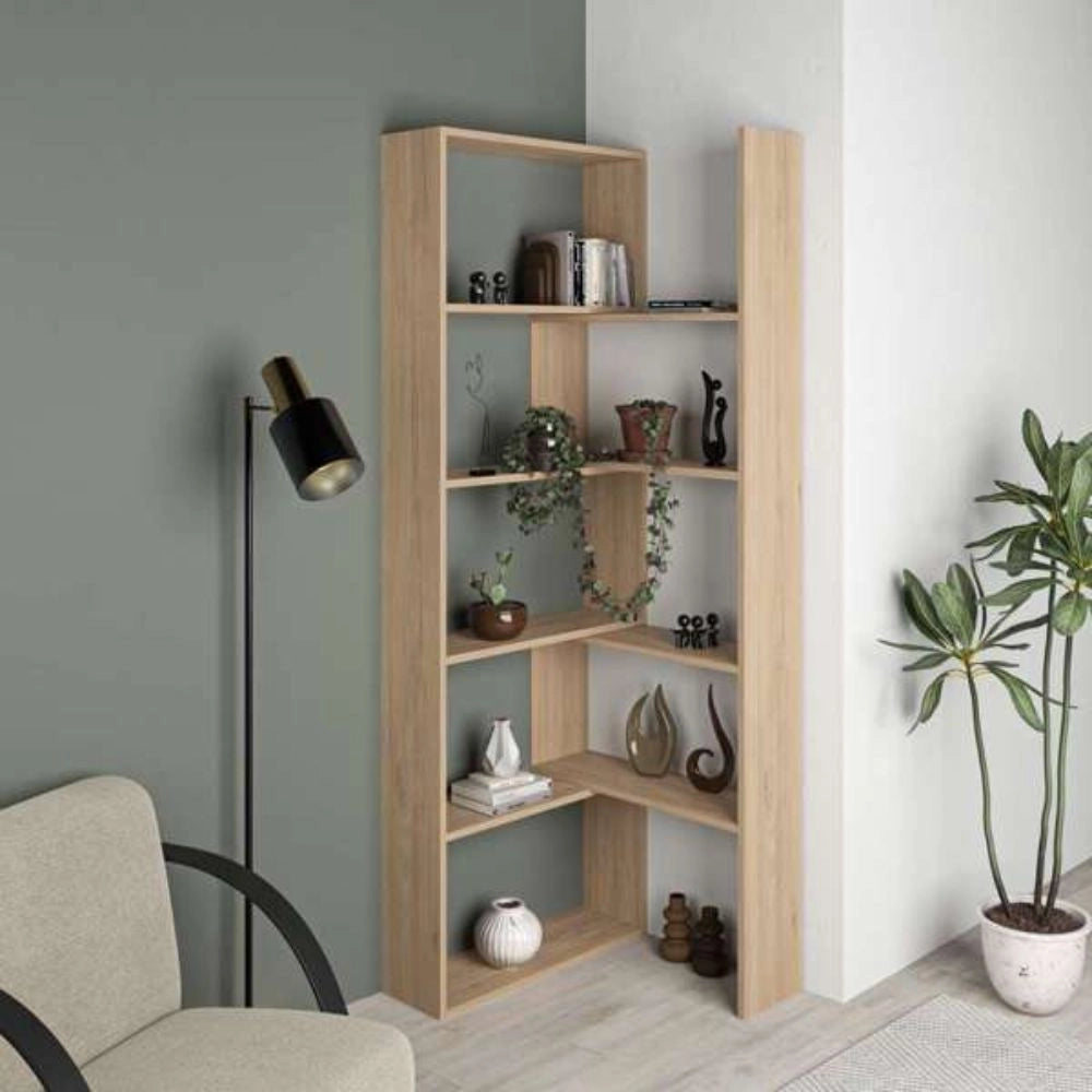 Libreria 72x22x200 cm Wish estensibile angolare rovere