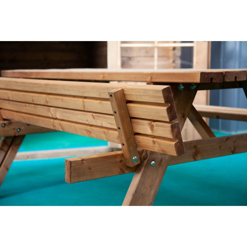 Tavolo picnic accessibile per disabili con panche integrate, struttura inclusiva per carrozzina giardino - Esterni da Vivere