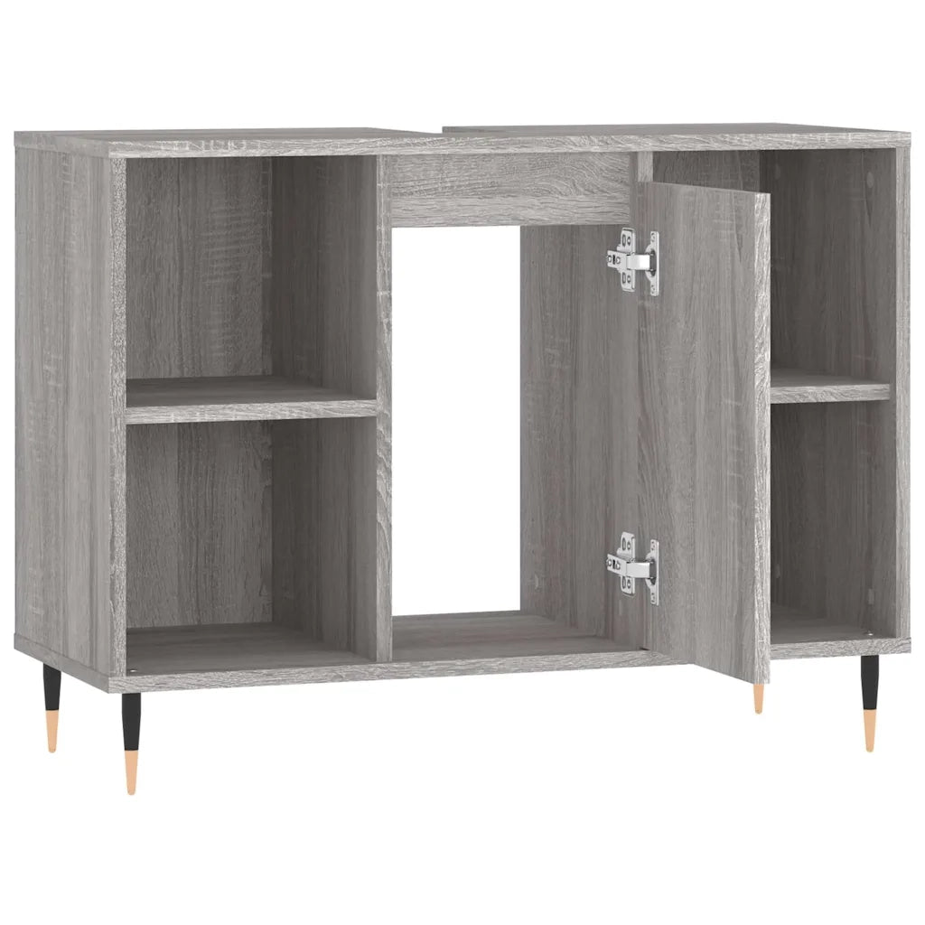 Mobile da Bagno Grigio Sonoma 80x33x60 cm in Legno Multistrato 831626
