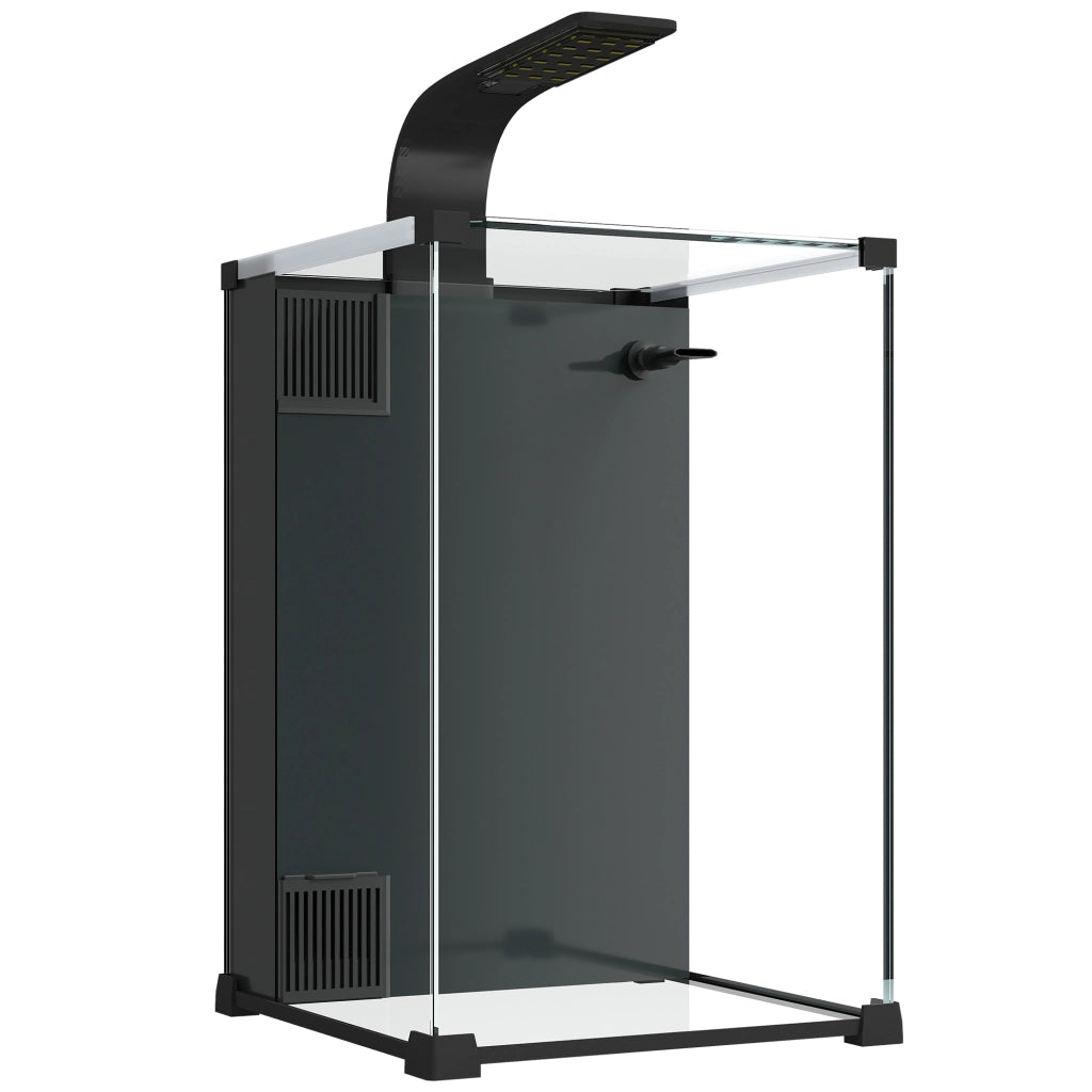 Acquario 30x30x45,5 cm Capacità 36L con Filtro Integrato e Luce LED in ABS e vetro Temperato Nero